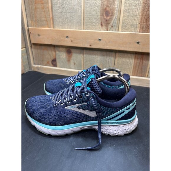 Brooks Ghost 11 Womens Running Shoes Size 7 Blue/Teal Mesh Upper Fair Condition - Picture 5 of 9